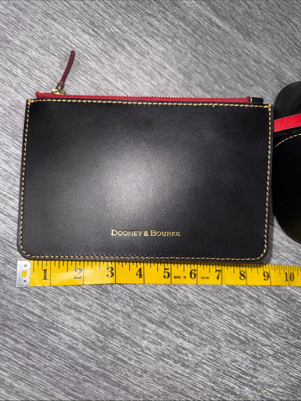 Dooney & Bourke Black Leather Tote with Red Trim - Picture 11 of 13